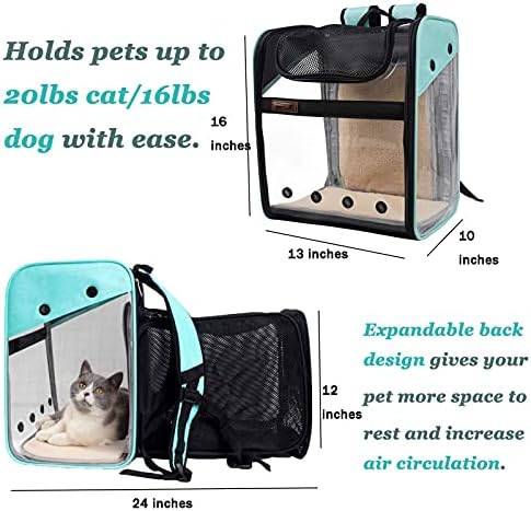 ZQSLZWZW Pet Sırt Çantası Taşıyıcı, Katlanabilir Genişletilmiş Taşıma Çantası, Yavru Kediler için Uygun, Yavru, Tasarlanmış Nefes