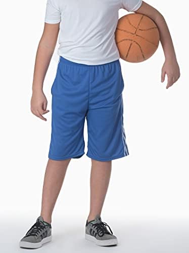 Gerçek Essentials Boys ' 5-Pack Mesh Aktif Atletik Performans Basketbol Şort Cepler ile