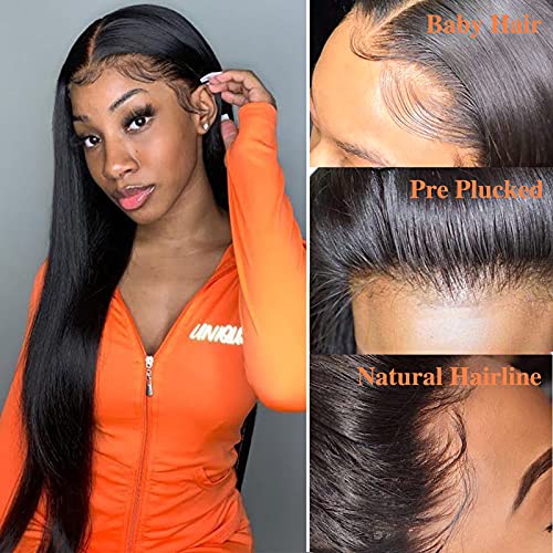 SOVO 13x4 Dantel ön peruk insan saçı Ipeksi Düz Ücretsiz Bölüm İnsan Saç Peruk Siyah Kadınlar ıçin Ön Koparıp Doğal Saç Çizgisi