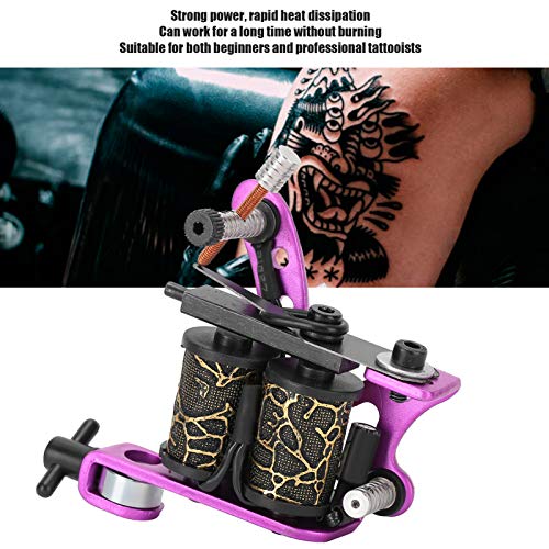 Bobin Dövme Makinesi, Acemi Dövmeci için Profesyonel Liner / Shader Vücut Dövme Tabancası(Mor)