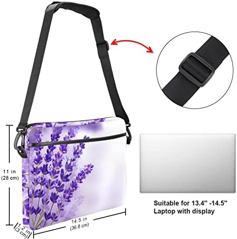 Lavanta Çiçekleri laptop çantası Kadınlar için Messenger omuzdan askili çanta 14.5 İn Laptop Taşıma çantası İş Evrak Çantası