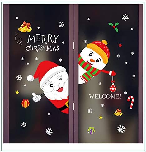 JIDOANCK Noel Pencere Çıkartmaları Süslemeleri, Festivali Çift Taraflı Cam Çıkartmaları Duvar Sticker Noel Partisi için G