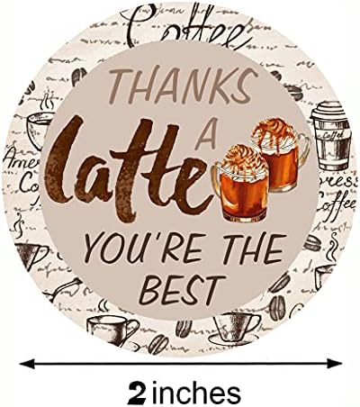 SMARSTİCKER 2 inç Teşekkürler Bir Latte Takdir Teşekkür Ederim Çıkartmalar Kahve Tatil Temalı Etiket Etiketleri için Parti İyilik,Küçük