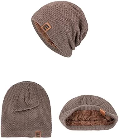 CDQYA Şapka Kış Kasketleri Yumuşak Erkekler ıçin Sıcak Nefes Yün Örme Kış Şapka Mektup Kap (Renk : B, Boyutu: 2723 cm)
