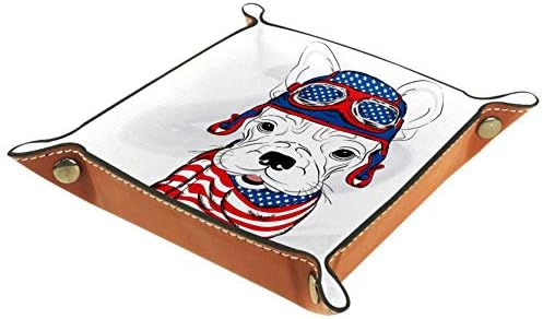 LORVİES Amerikan Bulldog Giyen Bir Kask ve Cravat saklama kutusu Küp Sepet Kovaları Konteynerler için Ofis Ev