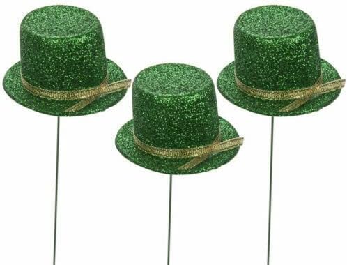 Patrick Günleri Dekor-Yeşil Glitter İrlandalı Tophats Çiçek Alır
