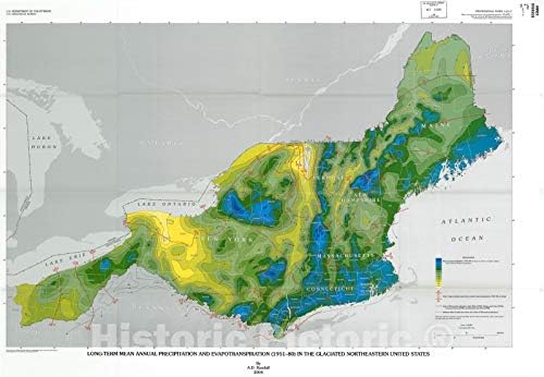 Tarihi Resimsel Harita: Bölgesel Hidroloji ve buzullaşmış Kuzeydoğu Amerika Birleşik Devletleri'nde tabakalı Sürüklenen akiferlerin