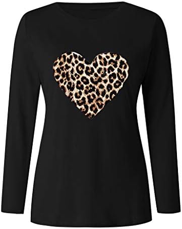 Kalp Gömlek Tops Bayan sevgililer Günü Tişörtü Uzun Kollu Aşk Kalp Grafik Baskı Gömlek