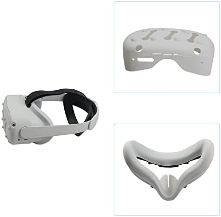 FAKEME VR Yüz Kapak Cilt Seti Paketi için Görev 2 Yüz Koruyun-Beyaz, 14x20x2cm