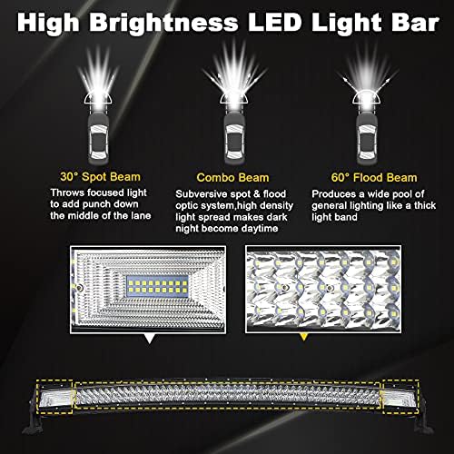 Kavisli led ışık çubuğu İrade 42 İnç 540 W LED iş lambası şeridi Sel Nokta Combo Işın Offroad sürüş ışıkları Sis Lambası Kamyon