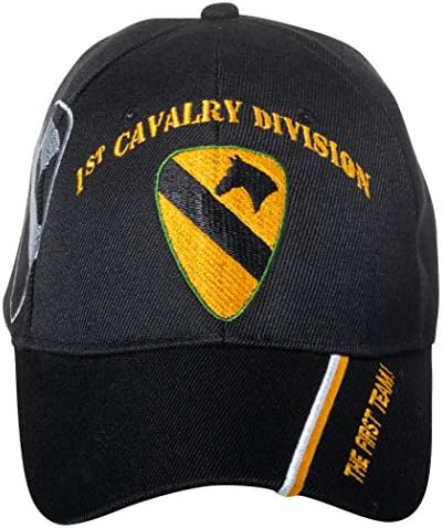 Artisan Baykuş Amerika Birleşik Devletleri Ordusu 1. Süvari Tümeni İşlemeli Ayarlanabilir Siyah Beyzbol Şapkası