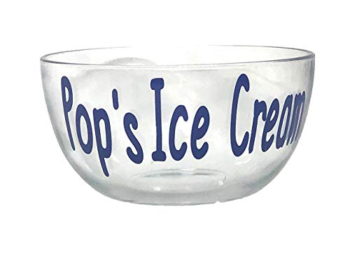 Pop Dondurma Kase, Cam Kişiselleştirilmiş Çanak, Büyük, Büyükbaba Hediye, Büyükanne veya Anne ve Baba