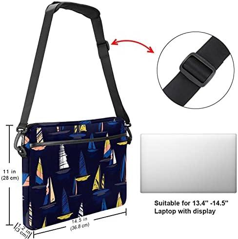 Renkli Yelkenli Donanma Arka Plan laptop çantası Kadınlar için Messenger omuzdan askili çanta 14.5 İn Laptop taşıma çantası İş