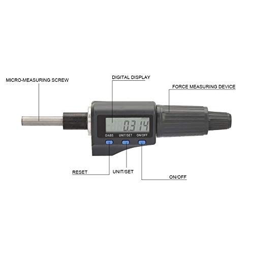 Elektronik Mikrometre Kafa, Dijital Mikrometre Tedbir Kafa, 0-25MM Profesyonel Metrik ve Emperyal Birimleri Pas kolay Değil Ölçmek