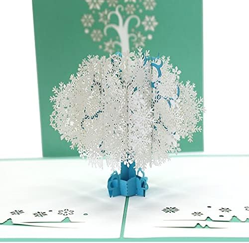 DXM Mağaza Noel Kar Tanesi Ağacı 3D DXM Mağaza Kartı El Yapımı Kağıt Oyma Nimet Kartı Parti Davetiyeleri Yeni Yıl Kartpostal-33263