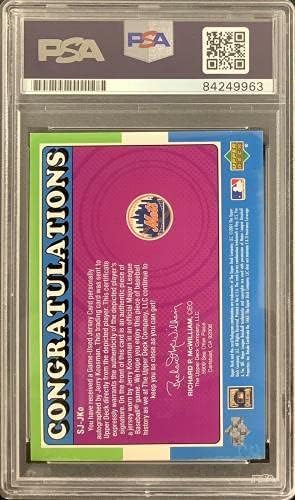 Jerry Koosman İmzalı 2001 Üst Güverte SJ-JKO Oyunu Kullanılan Jersey Mets Kart PSA / DNA-MLB İmzalı Oyun Kullanılan Formalar