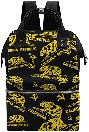 Bayrak Komünist Kaliforniya Cumhuriyeti Baskılı Bebek Bezi çantası Bebek Bagpack Nappy Çantalar Su Geçirmez Seyahat omuzdan askili