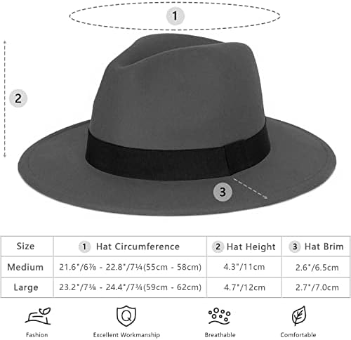 FADACHY Trendy Fedora Şapka Geniş Kenarlı Keçe Şapka Elbise Panama İki Ton