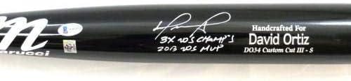 David Ortiz İmzalı Boston Red Sox Marucci Oyun Modeli Yarasa W / 3X WS Champs & 2013 WS MVP-İmzalı MLB Yarasalar