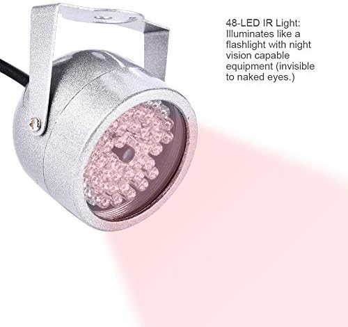 FOLOSAFENAR IR Aydınlatıcı, 48 LED IR Aydınlatıcı Işıklar Su Geçirmez Kızılötesi Gece Görüş Işığı, CCTV Güvenlik Kamerası için