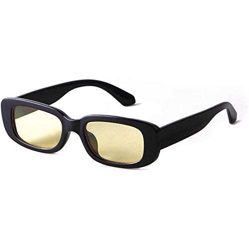 Retro Dikdörtgen Güneş Gözlüğü Erkekler Kadınlar için, Moda 90'lı Vintage Moda Unisex Güneş Gözlüğü UV400 Gözlük Gözlük Kaplumbağa