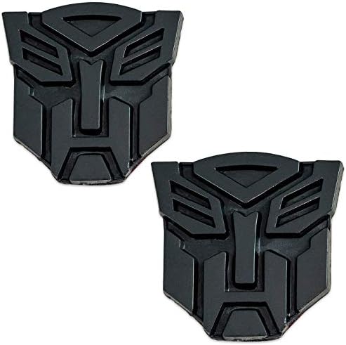 Transformers Autobot Amblem Sticker Arabalar için 2 adet Set-4 Uzun Boylu-Araba Aksesuarları PVC Autobot Amblem [Siyah]