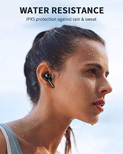 Kablosuz Kulaklıklar, Kablosuz Şarj Kılıflı Bluetooth Kulaklıklar V5.0, Hi-Fi Stereo ve Su Geçirmez 46H Çalma Süresi, Dahili