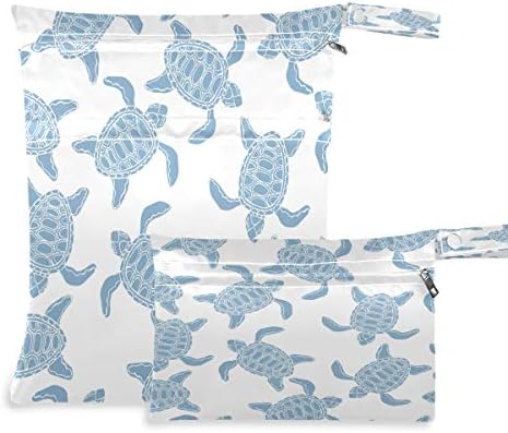 KEEPREAL yüzme mavi kaplumbağa Baskı su geçirmez ıslak çanta-makinede yıkanabilir | ıslak kuru çanta için bez çocuk bezi, mayo,