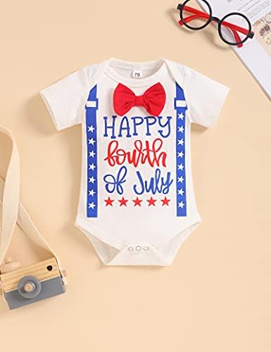 Benim Ilk 4th Temmuz Kıyafet Erkek Bebek Romper Amerikan Bayrağı Şort Şapka ıle Bağımsızlık Günü Giysi Set