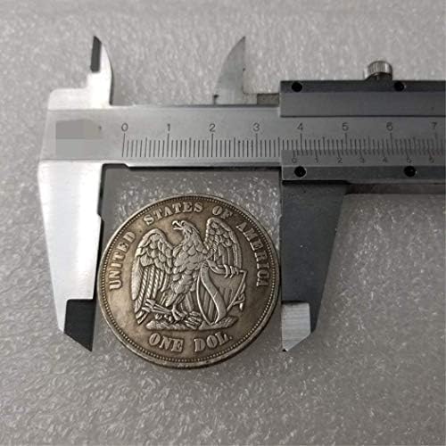 MEETCUER Kopya 1872 Özgürlük Heykeli ve Kartal Amerika Paraları-Gümüş Kaplama Pirinç ABD Antik Gümüş Dolar Mogrgan Hatıra Paraları