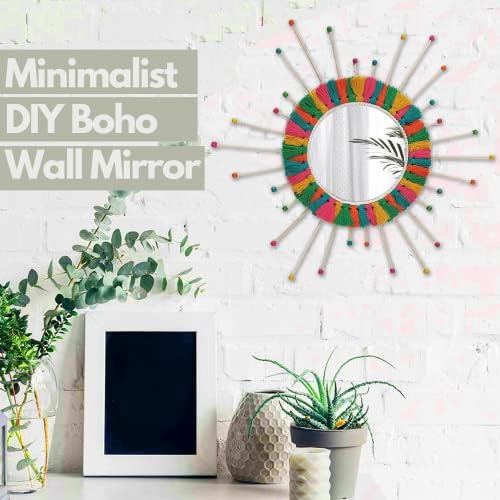 CrafTreat DIY Ayna Zanaat Kiti Genç Kızlar ve Yetişkinler için-Boho Ayna Kiti (Renk ) - Boho Aynalar Duvar Dekor Yatak Odası