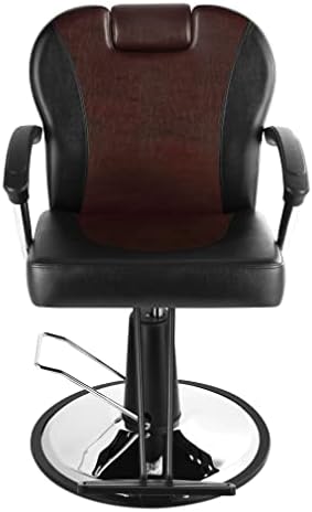 Berber koltuğu Uzanmış Hidrolik Salon Sandalye için Saç Stilisti Berber Koltuğu Güzellik Salonu Ekipmanları (Siyah / Koyu kırmızı)