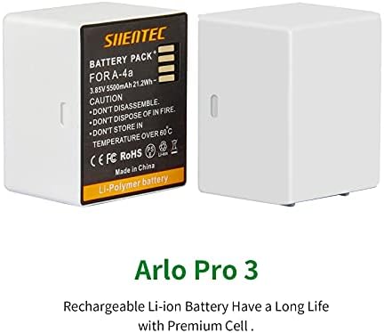 Shentec 2 Paket 5500mAh şarj edilebilir pil için Arlo Pro 3 Arlo Ultra ve Çift Akıllı LCD şarj cihazı ile Uyumlu Arlo Ultra Arlo