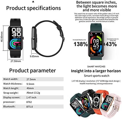 L16 akıllı bluetooth saat Çağrı Spor Izci Tam 1.47 İnç Ekran Smartwatch Nabız Uyku Monitör IP68 Su Geçirmez Spor İzle Pedometre