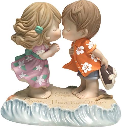 Değerli Anlar Aşk Okyanustan Daha Derindir Bisque Porselen 183001 Heykelcik, Tek Beden, Çok