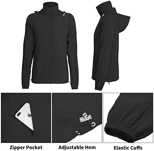 Kadın UPF 50 + Güneş Koruma Ceket Hafif Kapüşonlu Rüzgarlık Ceket Tam Zip Uzun Kollu UV Giyim Yürüyüş için