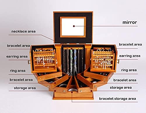 Mücevher Kutusu Mücevher Organizatör Masaüstü Kabine Şekli 5 Katmanlar Aynalı Takı Depolama Genişletilebilir Armoire Yüzükler