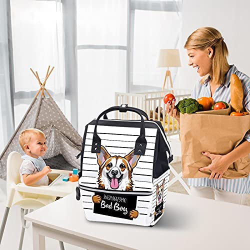Corgi köpek bezi sırt çantası büyük kapasiteli Laptop sırt çantası fermuar rahat şık seyahat sırt çantaları