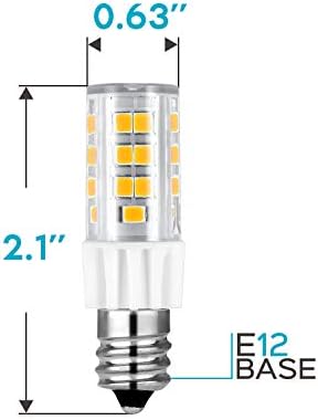 Luxrite Kısılabilir E12 LED Ampul T4 / T3, 40W Eşdeğeri, 3000K Yumuşak Beyaz, 500 Lümen, Mini Şamdan LED Ampul, ETL Listelenmiştir