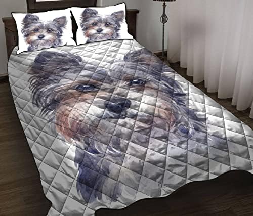 Yorkshire Terrier Köpek Yorgan yatak seti, Köpek Severler için En İyi Hediye, Hediye için Erkek, Kız, Anne, Büyükanne, Özel Ad