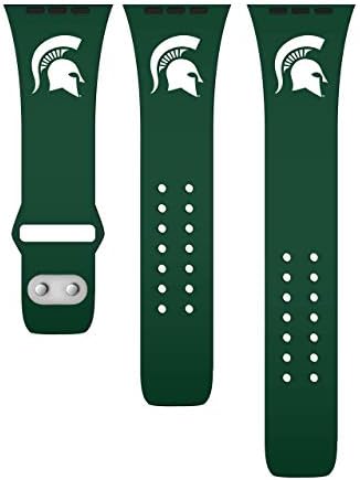 AFİNİTE BANTLARI Michigan State Spartalılar Silikon Spor saat kayışı Apple Watch ile Uyumlu (42/44 / 45mm Yeşil)