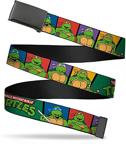 Nickelodeon Unisex-Yetişkin Toka-Aşağı Web Kemer Ninja Turtles 1.25