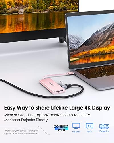 LENTION USB C Hub ile 4 K HDMI, 3 USB 3.0, SD 3.0 Kart Okuyucu Uyumlu 2021- MacBook Pro 13/15/16, Yeni Mac Hava / iPad Pro