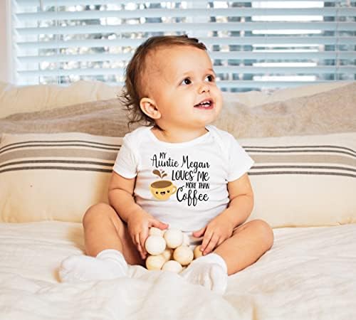 Teyze Beni Kahveden Daha Çok Seviyor Onesie-Sevimli Bebek Giysileri-Yenidoğan için Kişiselleştirilmiş Komik Söyleyerek Teyze