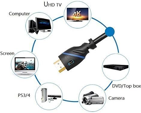 60 FT (18.3 M) Yüksek Hızlı HDMI Kablosu Erkek-Erkek Ethernet ile Siyah (60 Feet / 18.3 Metre)4K 30Hz, 3D, 1080p ve Ses Dönüşünü