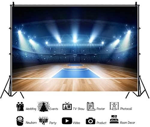 Baocıcco 10x8ft boş basketbol stadyumu NBA tema fotoğraf arka plan parlayan stadyum spot parlak ışıklar spor kulübü spor tema