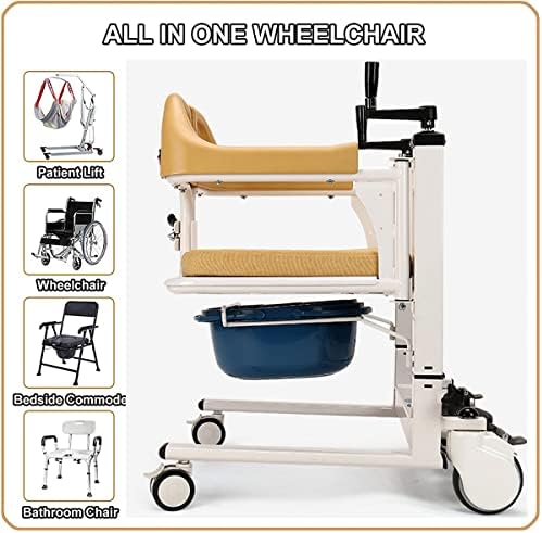 UJJGHJ Banyo Tekerlekli Sandalyeleri, Ev için Hasta Asansörü Tekerlekli Sandalyesi, Çok İşlevli Asansör Duşlu Banyo Tekerlekli