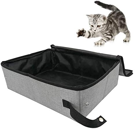 ZHANGLİ kedi kum kabı - 600D Katlanır Su Geçirmez kedi kum kabı Kapaklı-Su geçirmez Katlanır Kapaklı Oxford Kumaş Kedi kum kabı
