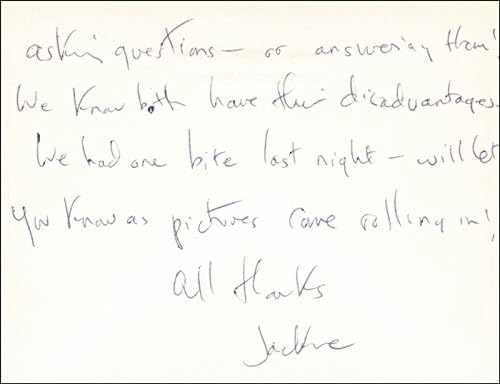 First Lady Jacqueline B. Kennedy-5/23 İmzalı İmza Mektubu