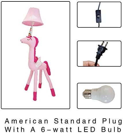 Cozylight tarafından zemin Lambası, Pembe Unicorn Tasarım 51 inç Uzun Boylu Ayakta Lamba kızın Yatak Odası için, el-Dikişli Oyuncak